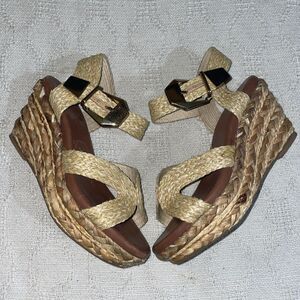 Matt Bernson Women’s Wedge Espadrilles Size 6 M Tan Jute Beach Cruise Island